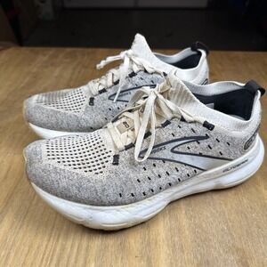 Brooks Glycerin Stealthfit GTS 20 Running Shoes Womens Size 8 White Gray Knit
